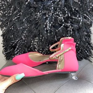 Hot pink flats